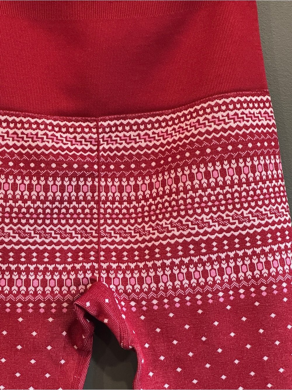 Fabletics Red Patterned High-Waist Leggings - Picture 3 of 16